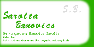 sarolta banovics business card